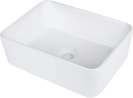 Ceramic Vessel Sink Rectangle Bathroom Sink Above Counter 16&#39;&#39; X 12&#39;&#39;, W... - £55.94 GBP