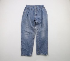 Vintage 90s Lee Womens 12 Petite Distressed Pleated High Waisted Denim Jeans USA - £42.77 GBP