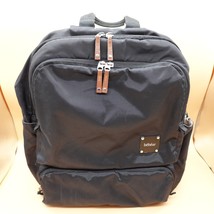 Bebear Diaper Bag Backpack Pockets Zippers Bottle Holder Black with Leat... - $28.96
