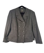 Lane Bryant Designs Womens Size 16 Double-Breasted Wool Blazer  Gray - $29.69