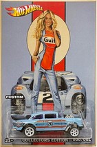 &#39;55 Chevy Bel Air Gasser Custom Hot Wheels Gulf Racing Series Car w/ Real Riders - £74.73 GBP