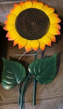 Metal Fall Harvest Sunflower Yard Stake Outdoor Decoration 51.2&quot; Autumn Lawn Art - £32.70 GBP