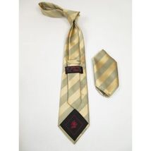Mens Steven Land Density 100% Satin Silk Crystal Tie/Hankie Set CR27-13 Ivory image 3