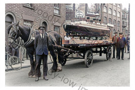 puc3113 - LMS - Horse Drawn Cart hauls Cunards Queen Mary Model - print 6x4 - $2.95