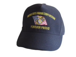 US Marine Corps Veteran Forever Proud Eagle Crest Snapback Cap Hat Black... - £11.71 GBP