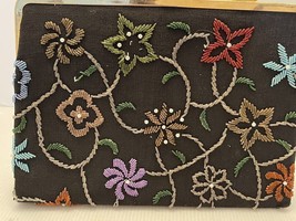 1960s Beaded Floral Embroidered Handbag Purse - $9.45