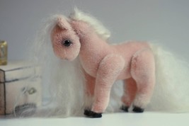 Teddy Pony/Pink plush pony/Teddy miniature horse/Artistic teddy pony/Whi... - £118.33 GBP