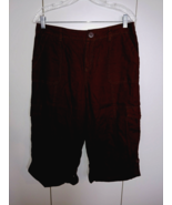 BASS LADIES BROWN 100% LINEN CROPPED PANTS-8-NWT-$49.99-NICE-COMFY/COOL - $30.06 CAD