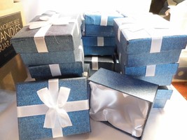 Set of 16 Blue Gift Box w/White Silky interior, 2.25&quot;x 2.75&quot;x1.2&quot;H LAST ... - £15.00 GBP