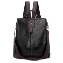 H quality leather ladies backpack large capacity schoolbag travel backpack designer bag thumb200