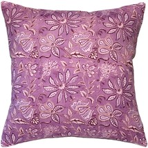 Mauve Flowers Throw Pillow 19x19, with Polyfill Insert - £23.41 GBP