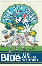 1991 Toronto Blue Jays 1991 Baseball All Star Game Pocket Schedule Labatt&#39;s Blue - £2.38 GBP