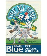 1991 TORONTO BLUE JAYS 1991 BASEBALL ALL STAR GAME POCKET SCHEDULE LABAT... - £2.35 GBP