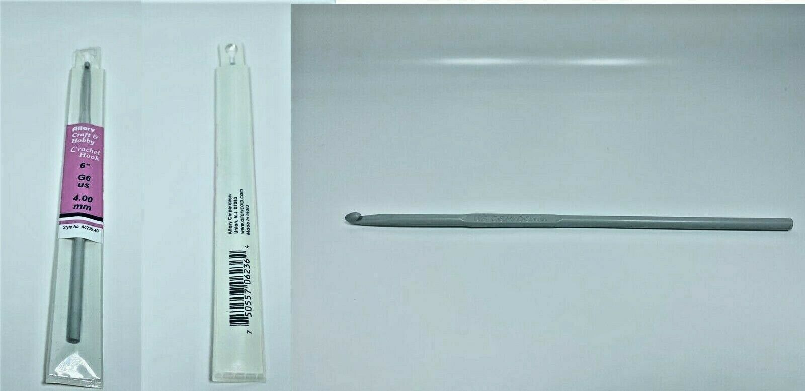 Lot of 2 Allary Crochet Hook G6 (4mm X 6&quot;) - $7.88