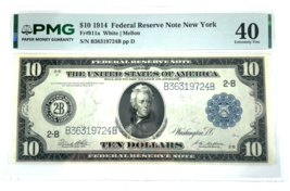 Series of 1914 Federal Reserve Note FR #911a PMG XF 40 New York - $430.90