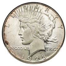 1923-S Silver Peace Dollar (Choice BU Condition) Full Mint Luster - $104.92