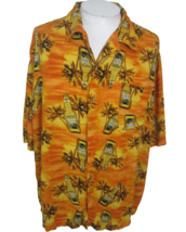 George Men Hawaiian camp shirt p2p 33&quot; 3XL beer tropical bartender party vintage - £21.35 GBP