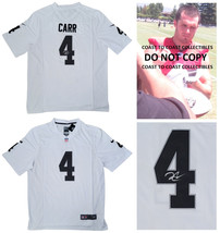 Derek Carr Signed Oakland Raiders Football Jersey COA Proof Autographed ... - £228.69 GBP