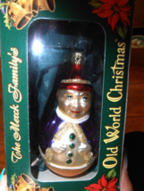 Old World Christmas MERCK Ing Glass Roly Poly Christmas Ornament Mint in... - £11.62 GBP