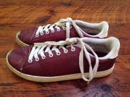 Vans Off The Wall Burgundy Leather White Walls Skater Shoes 11.5 46 10.5 - £28.89 GBP