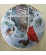 Ceramic Cabinet Knobs w/ Cardinal Kitten BIRD Cat domestic - £3.48 GBP