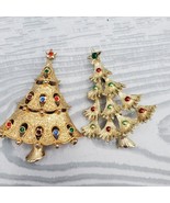 JJ  &amp; Gerrys VTG CHRISTMAS TREE Brooch Pin Lot Multicolor Gold Tone - $51.62 CAD