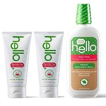 Hello Natural Watermelon Flavor Kids Fluoride-Free Toothpaste 2-Ct &amp;1 Mo... - £32.79 GBP