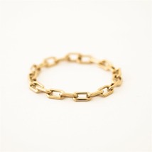 14K Gold Filled Paperclip Chain Ring Knuckle Ring Minimalism Gold Jewelry Anillo - £24.69 GBP