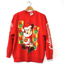 Vintage Walt Disney Mickey Mouse Santa Christmas Sweatshirt Large - £66.97 GBP