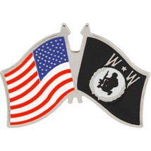 Wounded Warrior USA Flag Military Lapel Pin 1-1/4 Inches - £7.27 GBP