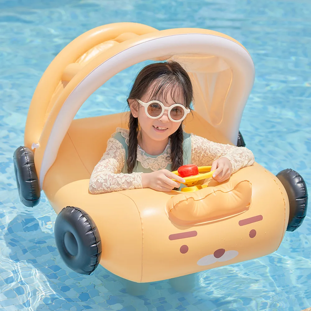 Rooxin Car Inflatable Pool Float Seat with Steering Wheel Baby Water Play Tube - £38.62 GBP
