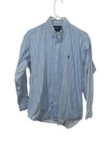 Ralph Lauren Blake Men&#39;s Small Long Sleeve Button Shirt Blue Stripe Cotton - $18.50