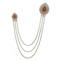 Indian Designer Brooch Kundan Jewelry Set Groom Wedding Party Wear qa - $9.49