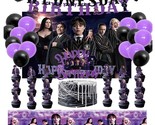 32Pcs Wednesday Party Supplies Addams Sparkling Cake Topper Cupcake Deco... - £25.13 GBP