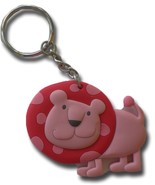 SH320 Lion Animal pink - keychain rubber key ring pendant Keyring - £4.73 GBP