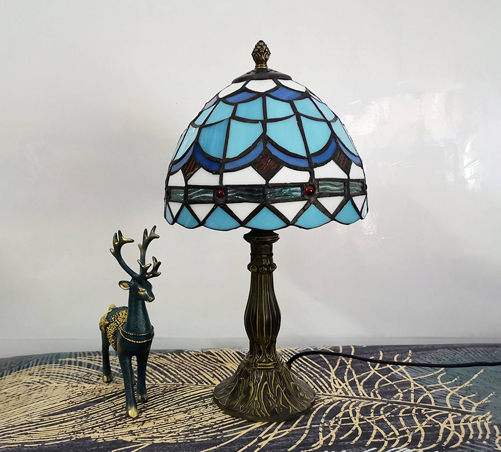 Tiffany Lamp Vitreous Painting Tecnique, Hancrafted - Relaxing Atmospher... - $120.00