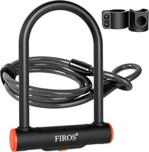 Firos Anti-Theft Bike U Lock, Heavy Duty, 16Mm, Black, 5Ft Steel, 9.45X6.69In - $44.95