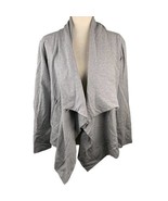 Athleta Wrap Cardigan Sweatshirt S M Grey Cowl Neck Buttons Zippered Poc... - £31.29 GBP