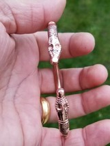 Pure copper punjabi hindu sikh adjustable snake head healing kara bangle aa5 - £12.20 GBP