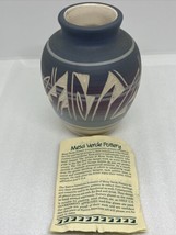Mesa Verda 5.75” Urn Vase Signed By Artist Blue White Purple W/Meaning B... - £13.90 GBP