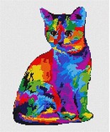 Painted Cat Needlepoint Canvas - £58.56 GBP