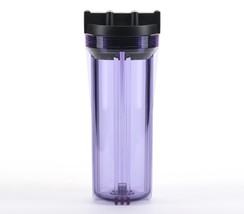 Hydronix HF3-10CLBK12, 10&quot; Clear Housing with Black Rib Cap For RO &amp;, 1/... - $35.99