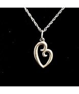 AOS James Avery Sterling Heart Necklace &amp; 24” Sterling 925 Silver Chain - £139.97 GBP