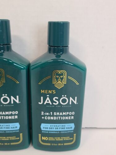 Jason Mens Hydrating 2-in-1 Shampoo Conditioner 12 oz Ocean Minerals Lot Of 2 - $16.56