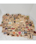HUGE LOT More Than 55 Wooden Rubber Stamps - Christmas - Encouragement G... - £50.83 GBP