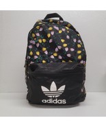 Adidas Floral Graphic Backpack Black Purple Yellow Flowers Lightweight - $19.27