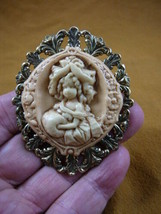 (CM62-1) Lady hat hand muff Cameo Pin Pendant Jewelry brooch - £25.72 GBP