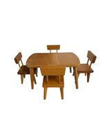 Vintage Strombecker Miniature Dining Set Large Scale Wood Table 4 Chairs... - $45.00