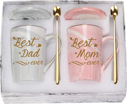 Best Mom and Dad Coffee Mugs Best Dad and Mom Mug Birthday Mothers Day Fathers D - £43.31 GBP