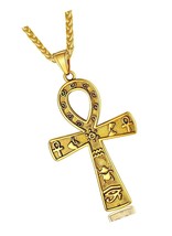 Men Stainless Steel Ankh Cross Necklace, Gift - £43.83 GBP